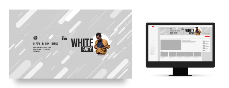 Flat design white party design template Free Vector
