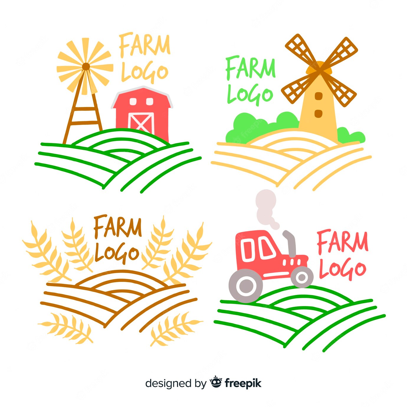 Flat Farm Logo Collection 23 2148189531