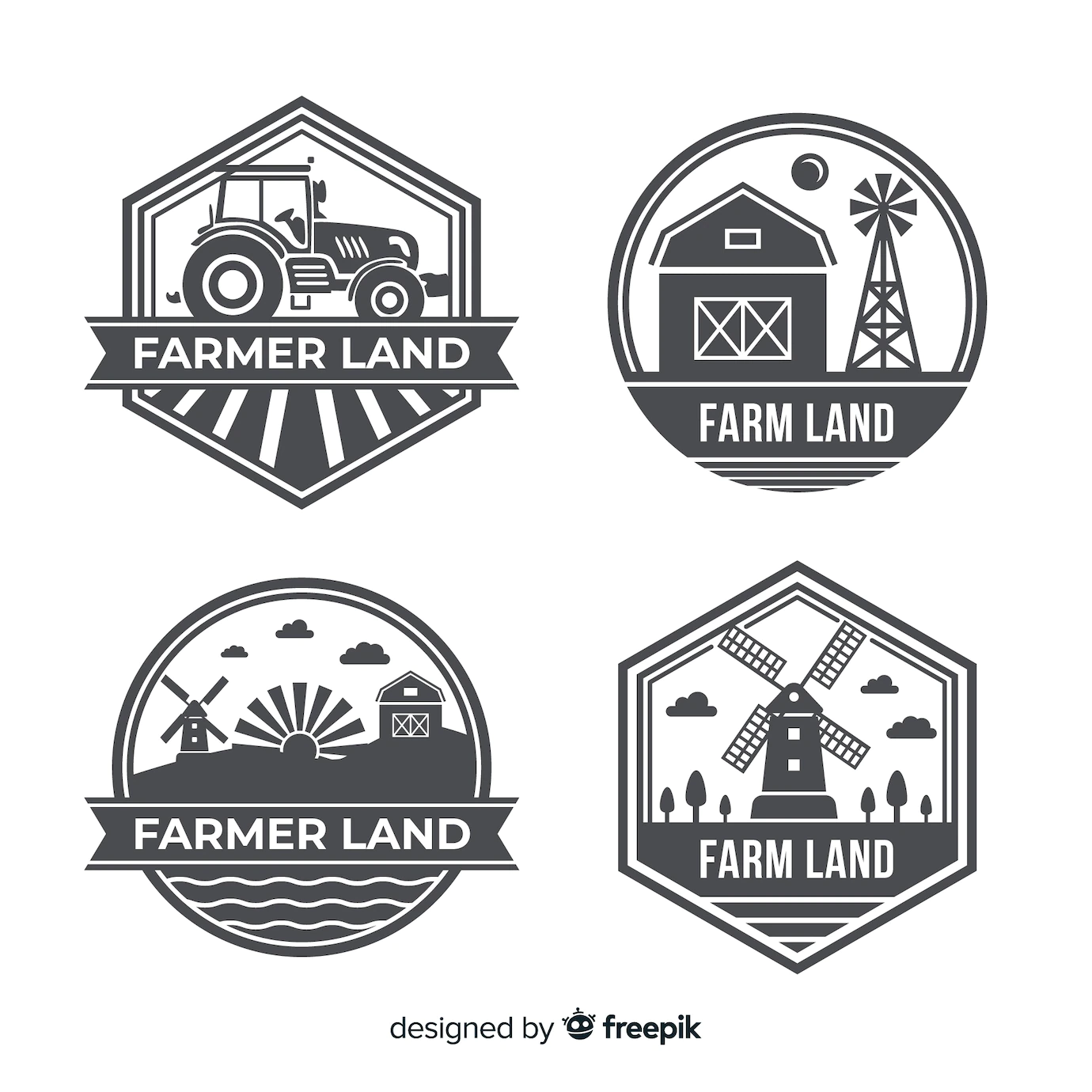 Flat Farm Logo Collection 23 2148191397