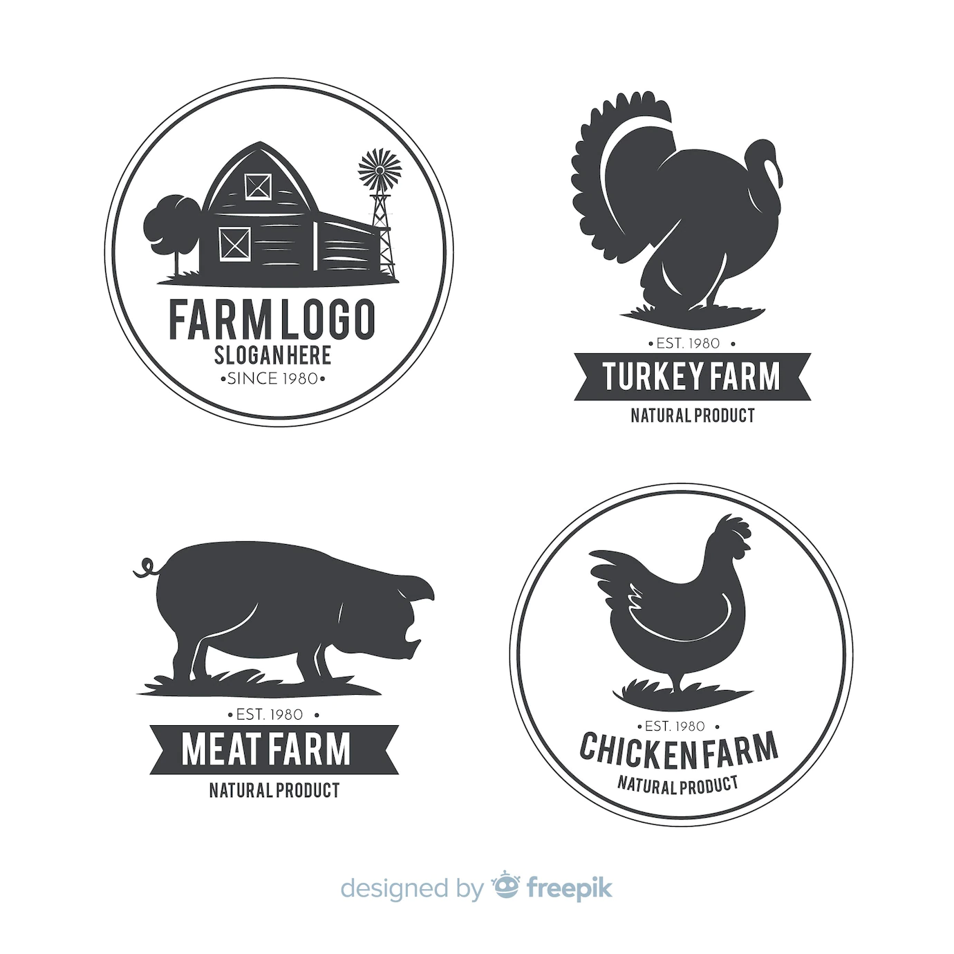 Flat Farm Logo Template Collection 23 2148217690