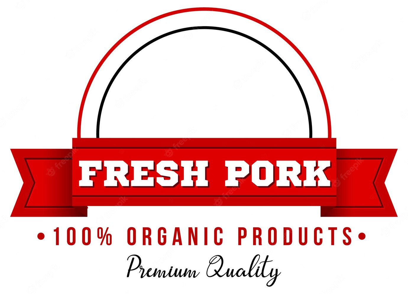 Fresh Pork Organic Product Logo Template 1308 110292