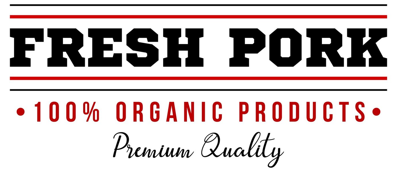 Fresh Pork Word Logo Design Organic Meat Products 1308 110277