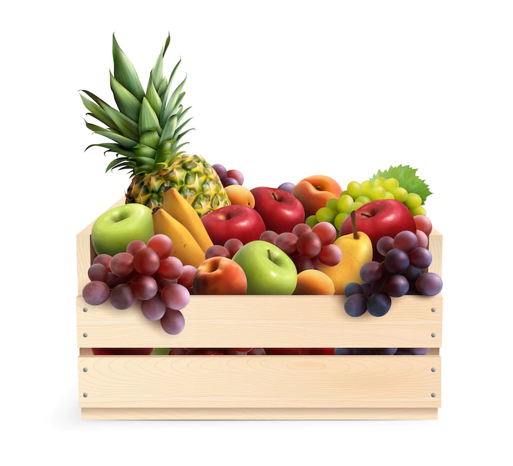 Fruits Box Realistic Composition 1284 29852