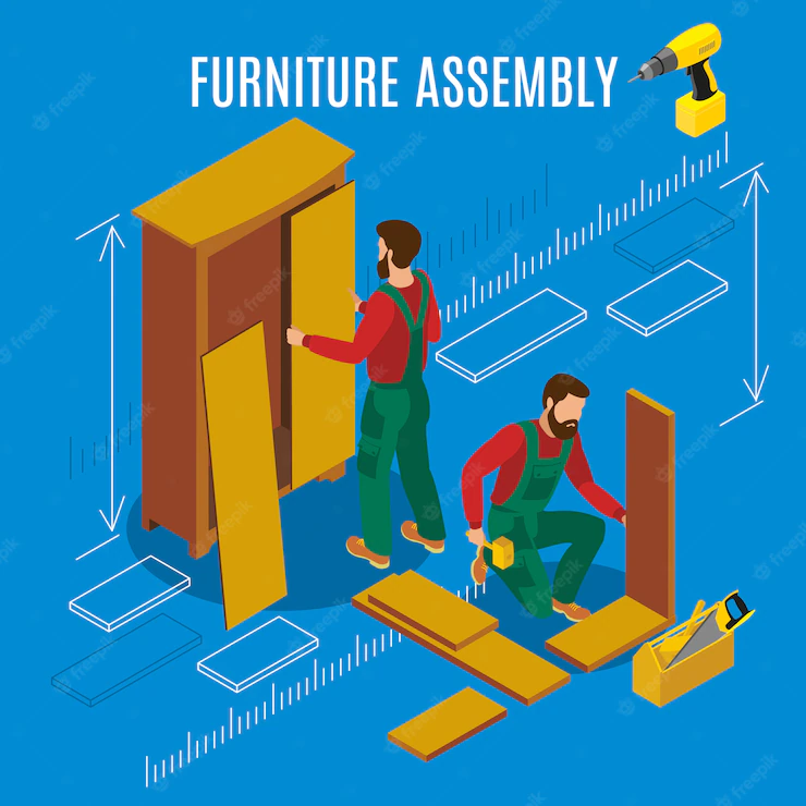 Furniture Assembly Isometric Illustration 1284 24376