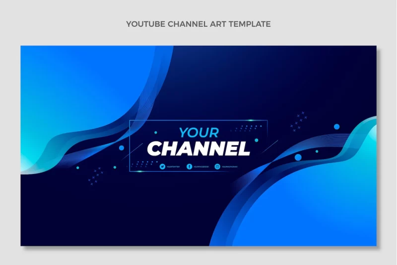 Gradient abstract fluid technology youtube channel Free Vector