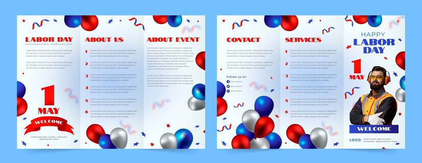 Gradient Labor Day Brochure Template 23 2149362865