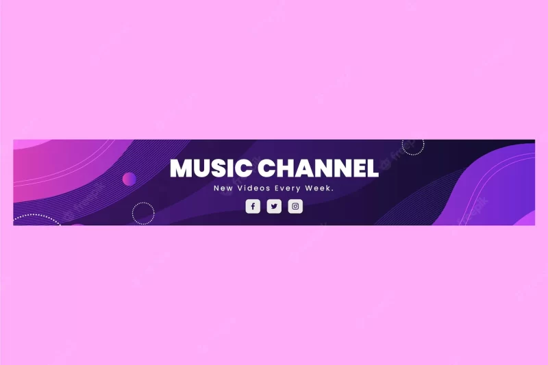 Gradient youtube banner Free Vector