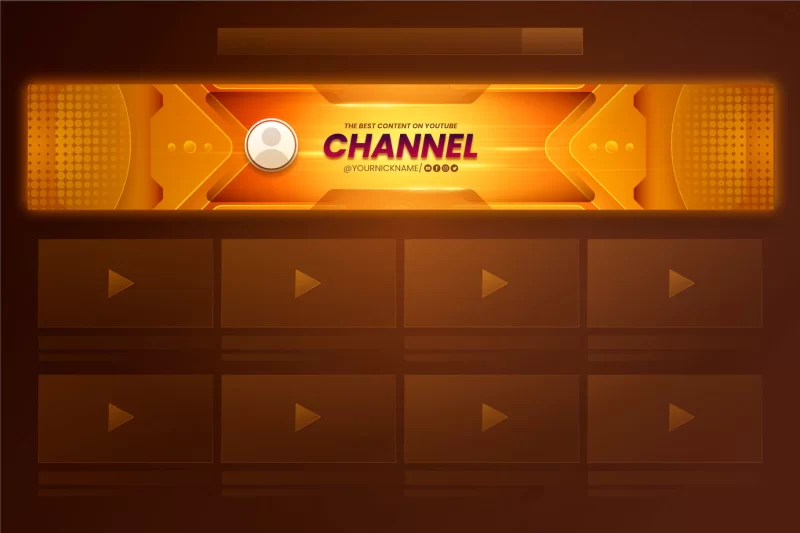 Gradient youtube horizontal banner Free Vector