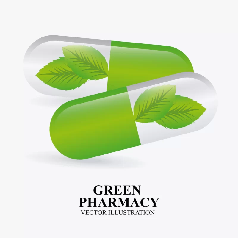 Green pharmacy design Free Vector