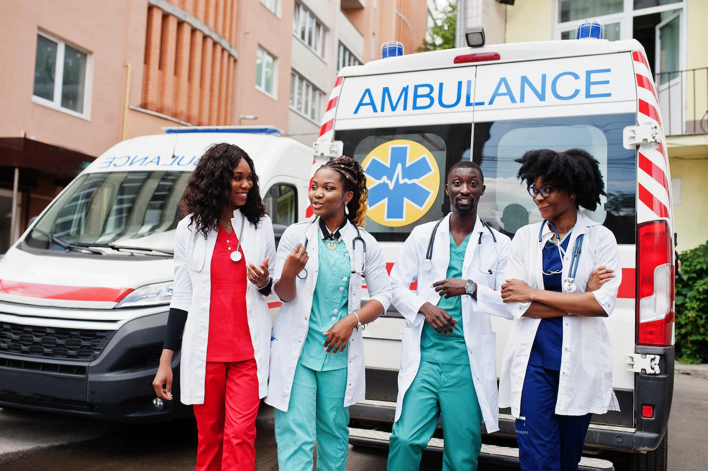 Group African Paramedic Ambulance Emergency Crew Doctors 627829 4891