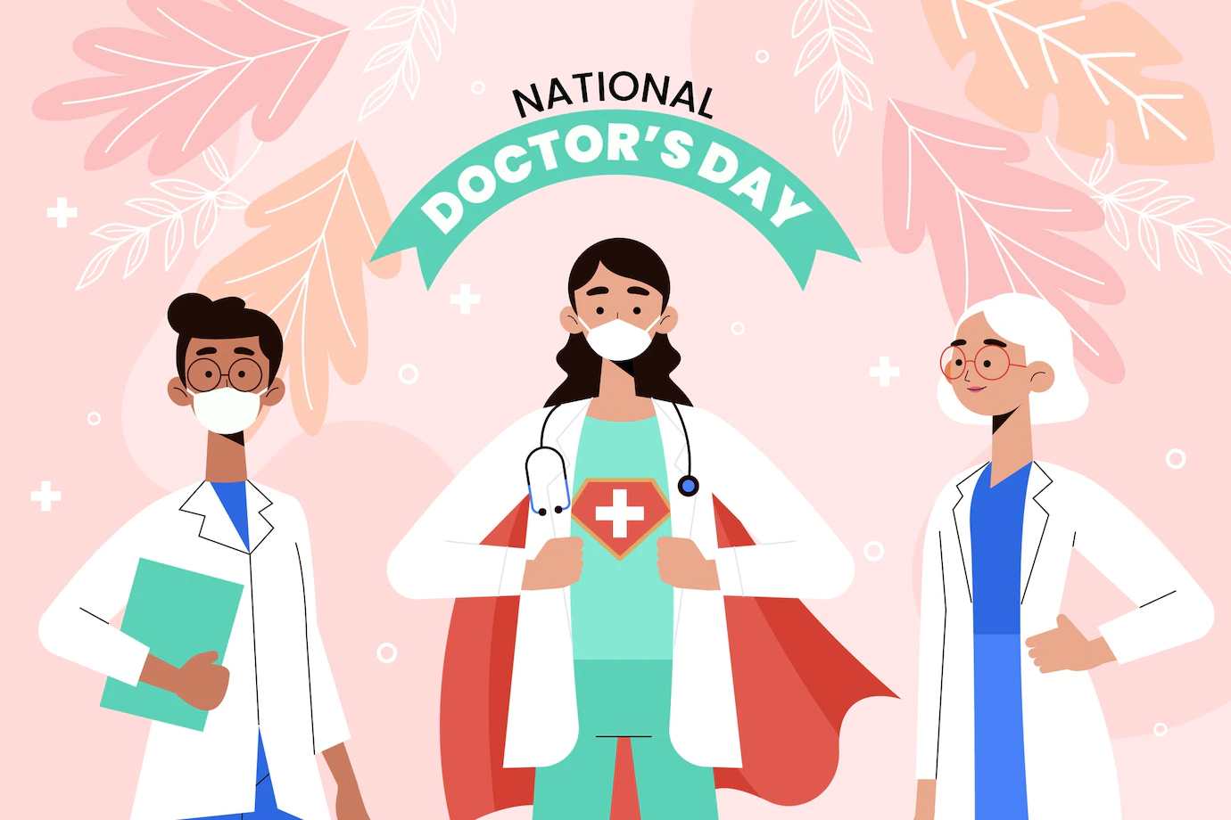Hand Drawn Doctors With Lab Coats Background 23 2149415022
