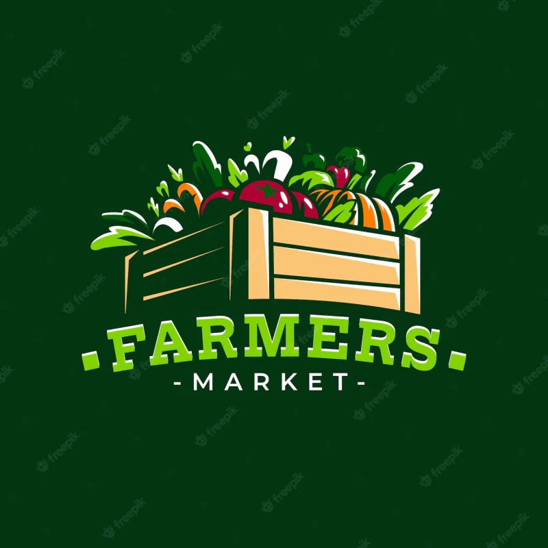 Hand drawn farmers market logo Free Vector