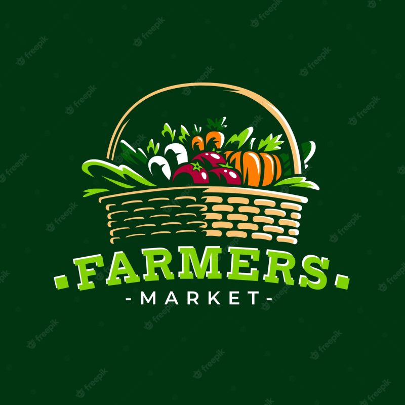 Hand drawn farmers market logo Free Vector