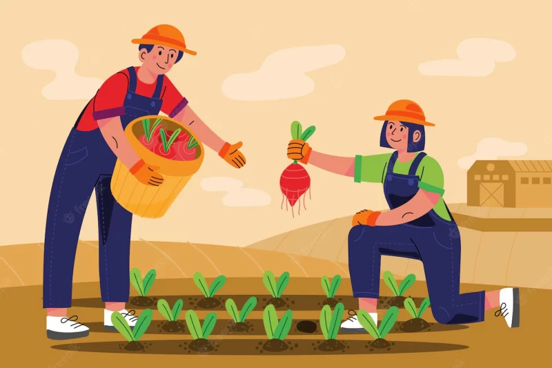 Hand drawn farming profession Free Vector