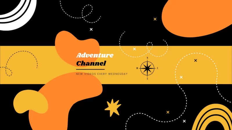 Hand drawn flat youtube banner Free Vector