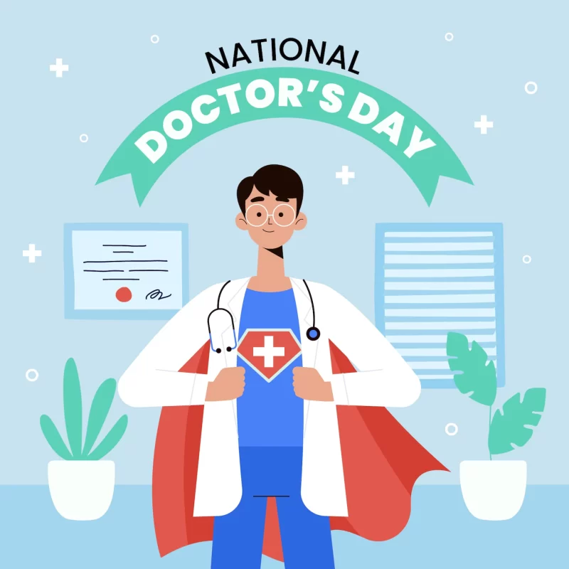 Hand drawn proud doctor with coat illustration Free Vector