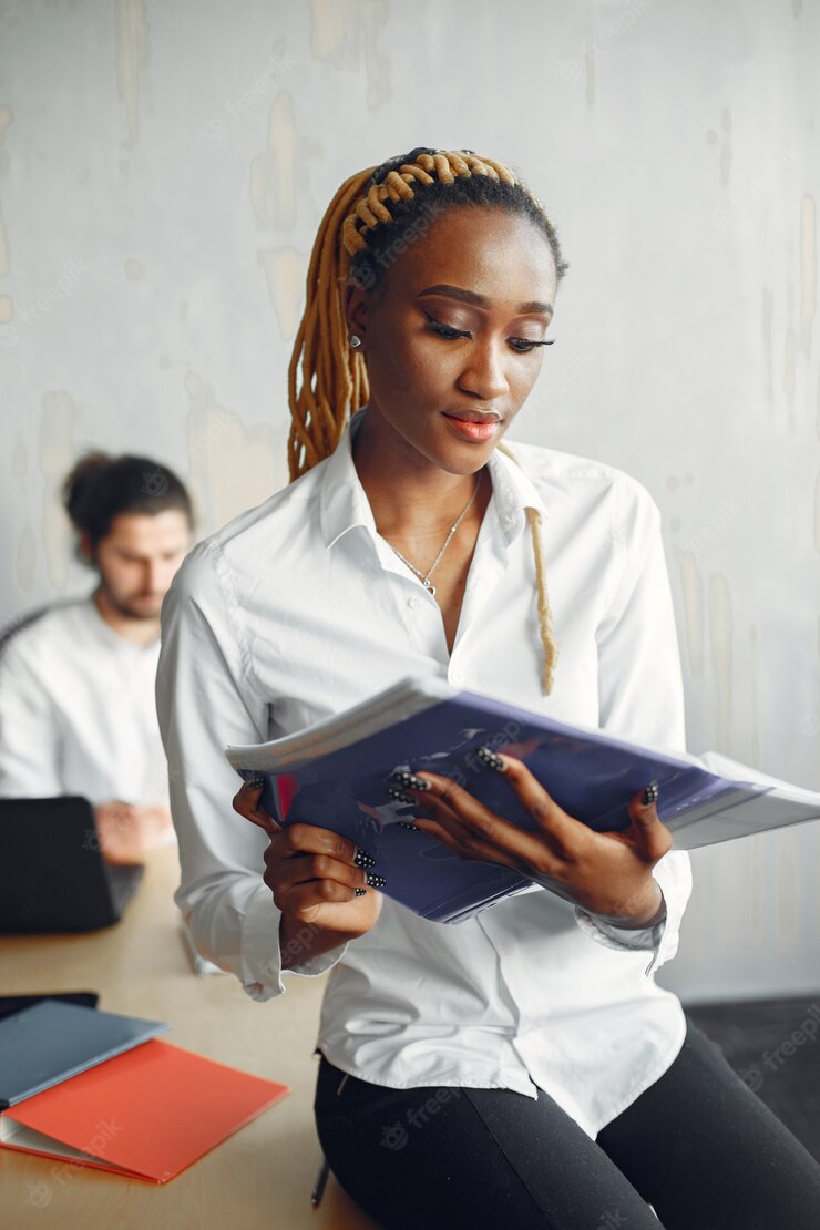 Handsome Man White Shirt African Woman With Partner Guy With Laptop 1157 47034