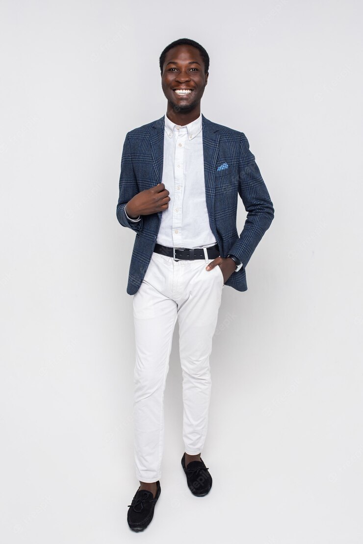 Happy Young Successful Man Business Stylish Clothes Standing Isolated White Wall 496169 1017