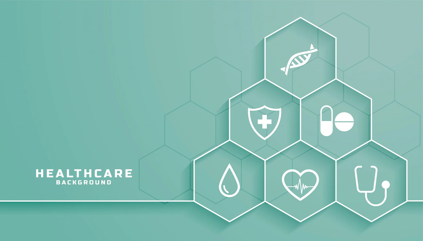 Healthcare Background With Medical Symbols Hexagonal Frame 1017 26363