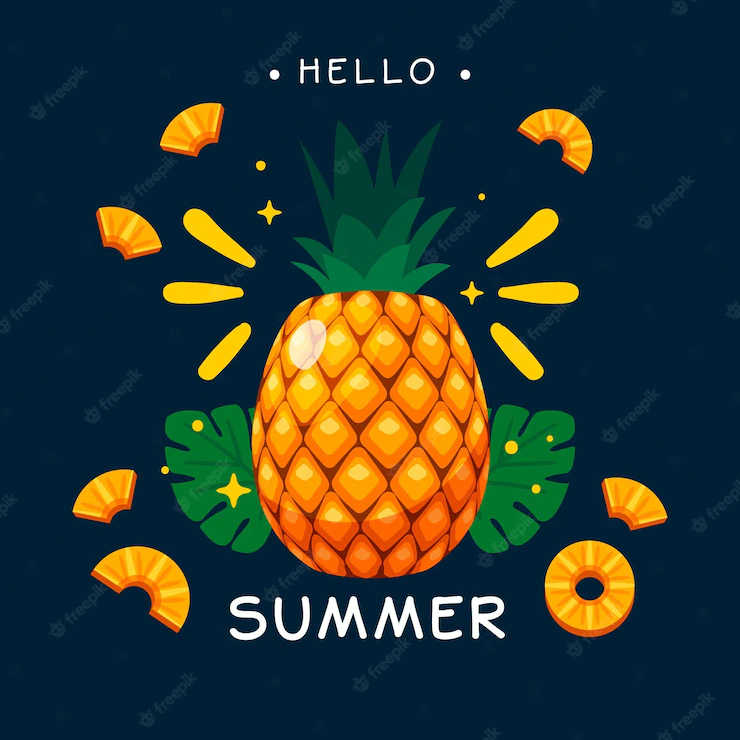 Hello Summer Flat Design With Pineapple 23 2148525262