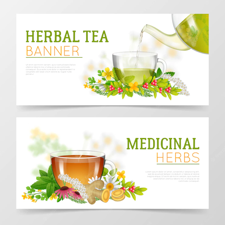 Herbal Tea Medicinal Herbs Banners 1284 10953