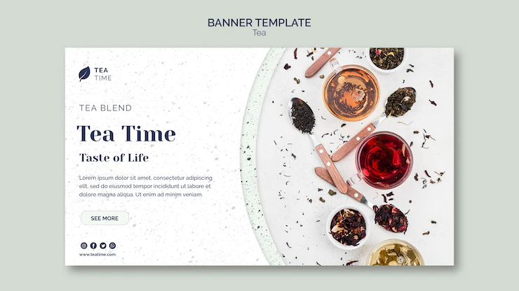 Horizontal Banner Template Tea Time 23 2148644345