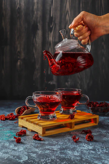 Hot Hibiscus Tea Glass Mug Glass Teapot 114579 29963