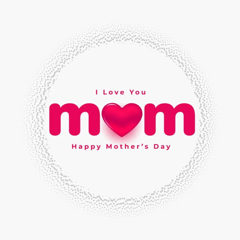 Love you mom mothers day beautiful card design Free Vector