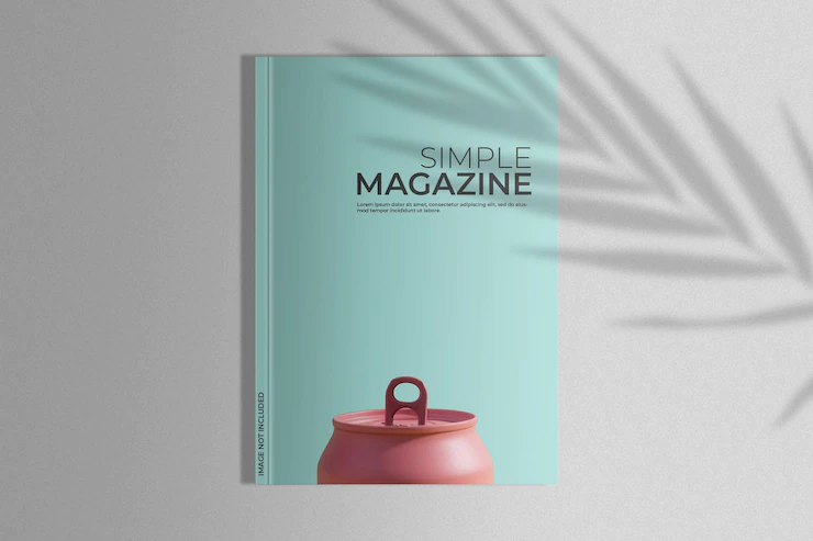 Magazine mock up with palm shadow Free Psd