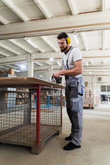 Man Working Cutting Mdf Board 23 2149384783