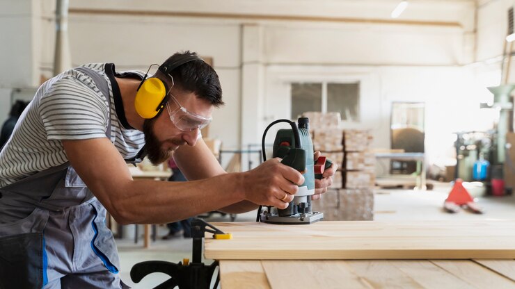 Man Working Cutting Mdf Board 23 2149384815