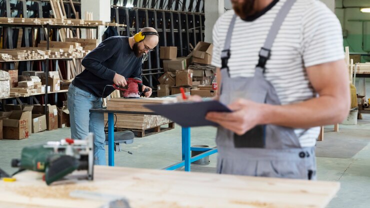 Man Working Cutting Mdf Board 23 2149384830