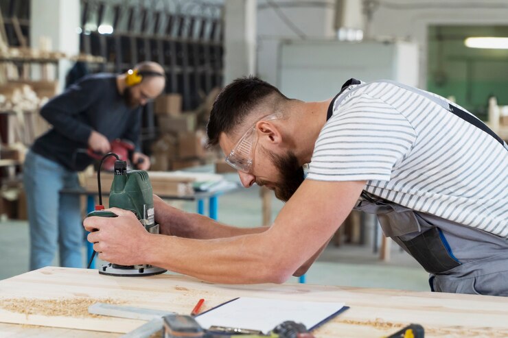 Man Working Cutting Mdf Board 23 2149384831