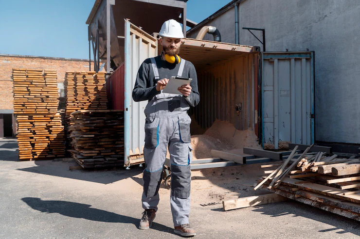 Man Working Mdf Boards Warehouse 23 2149384863