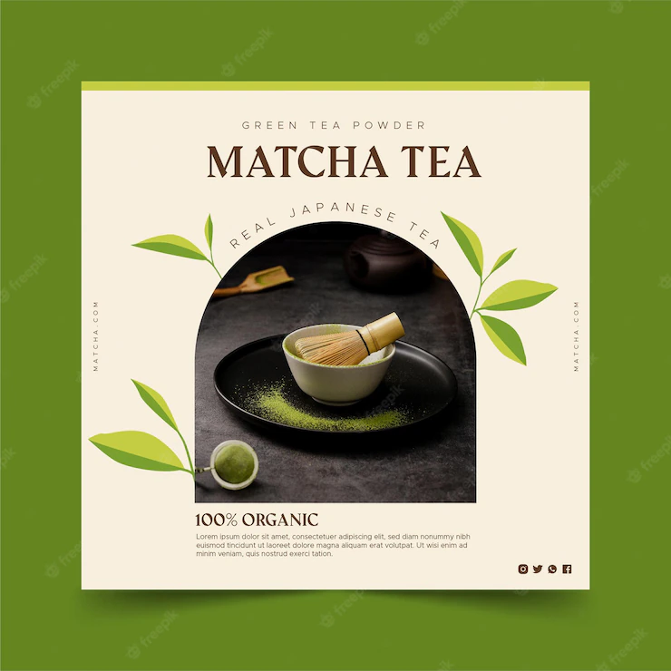 Matcha Tea Square Flyer Template 23 2148795579