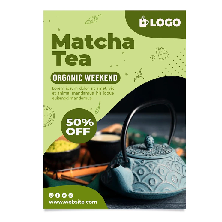 Matcha Tea Vertical Flyer With Discount 23 2148946825