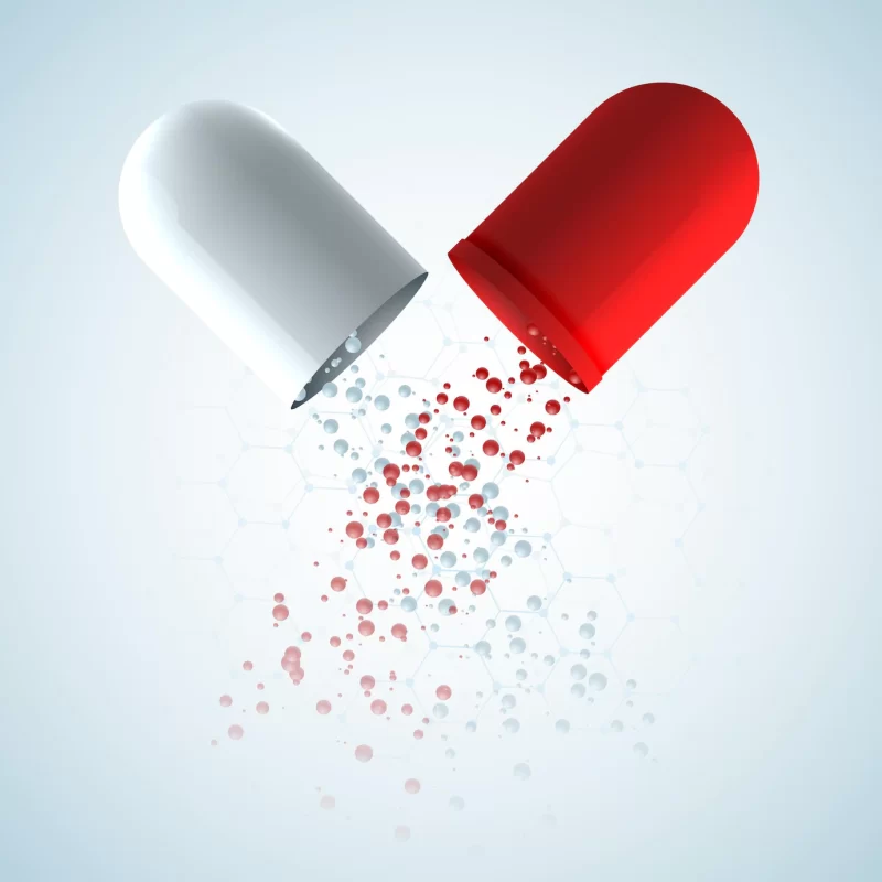 Medical design poster with original medicinal capsule consisting of red and white parts Free Vector Medical design poster with original medicinal capsule consisting of red and white parts Free Vector