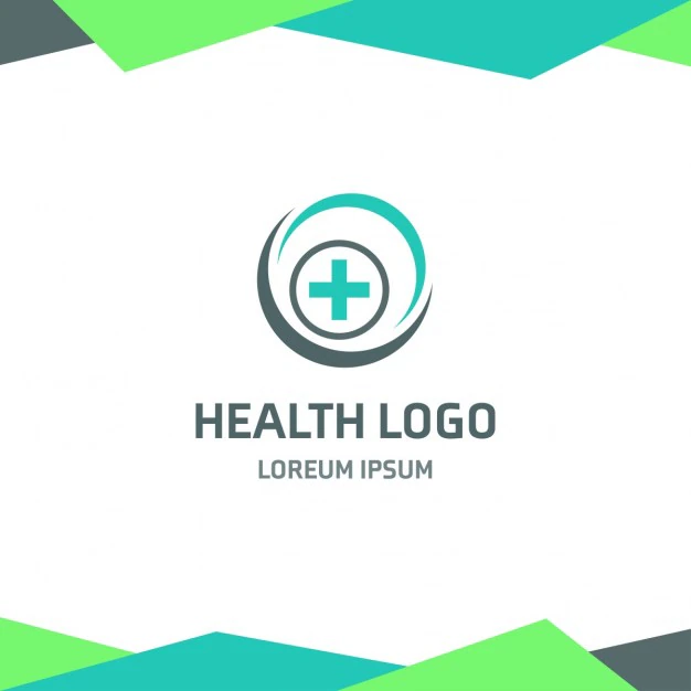 Medical logo template blue and green Free Vector