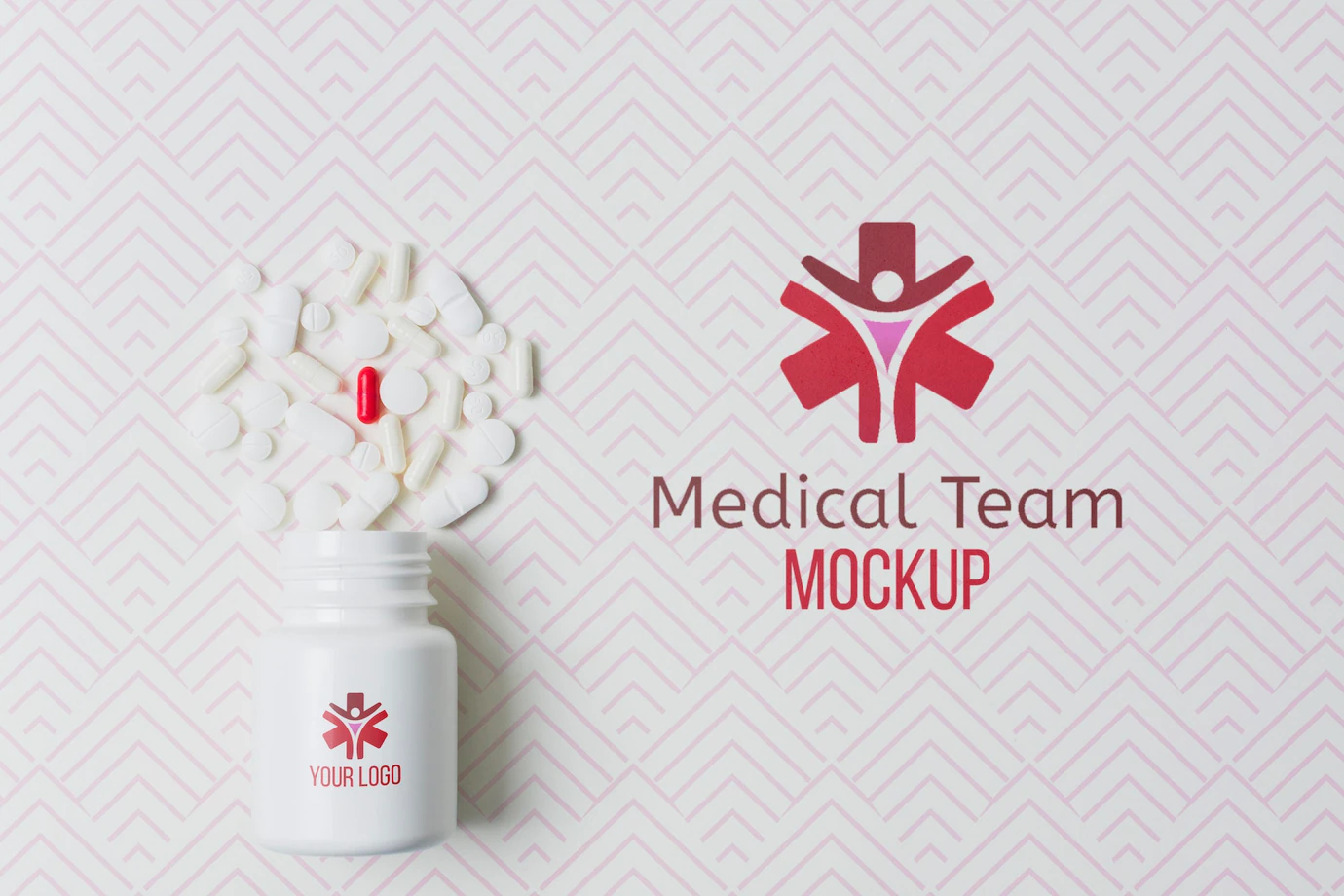 Medical Pill Box Brand With Mock Up Background 23 2148609180