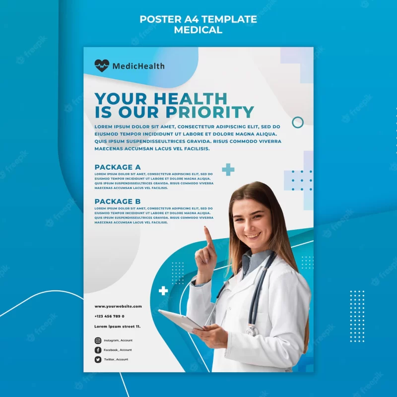 Medical poster template Free Psd