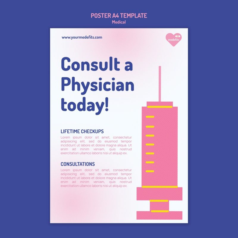 Medical poster template Free Psd