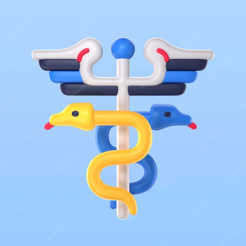 Medical symbol with snakes Free Psd