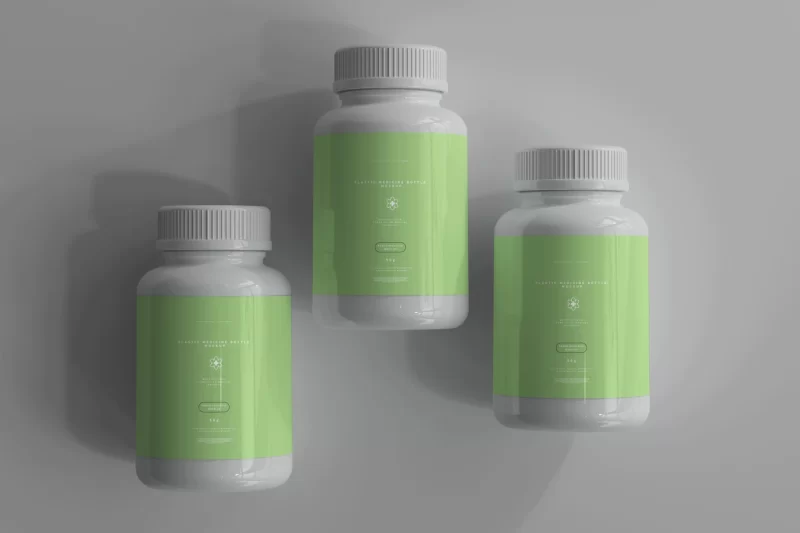 Medicine bottles mockup Free Psd