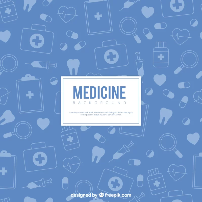 Medicine elements background in flat style Free Vector Medicine elements background in flat style Free Vector