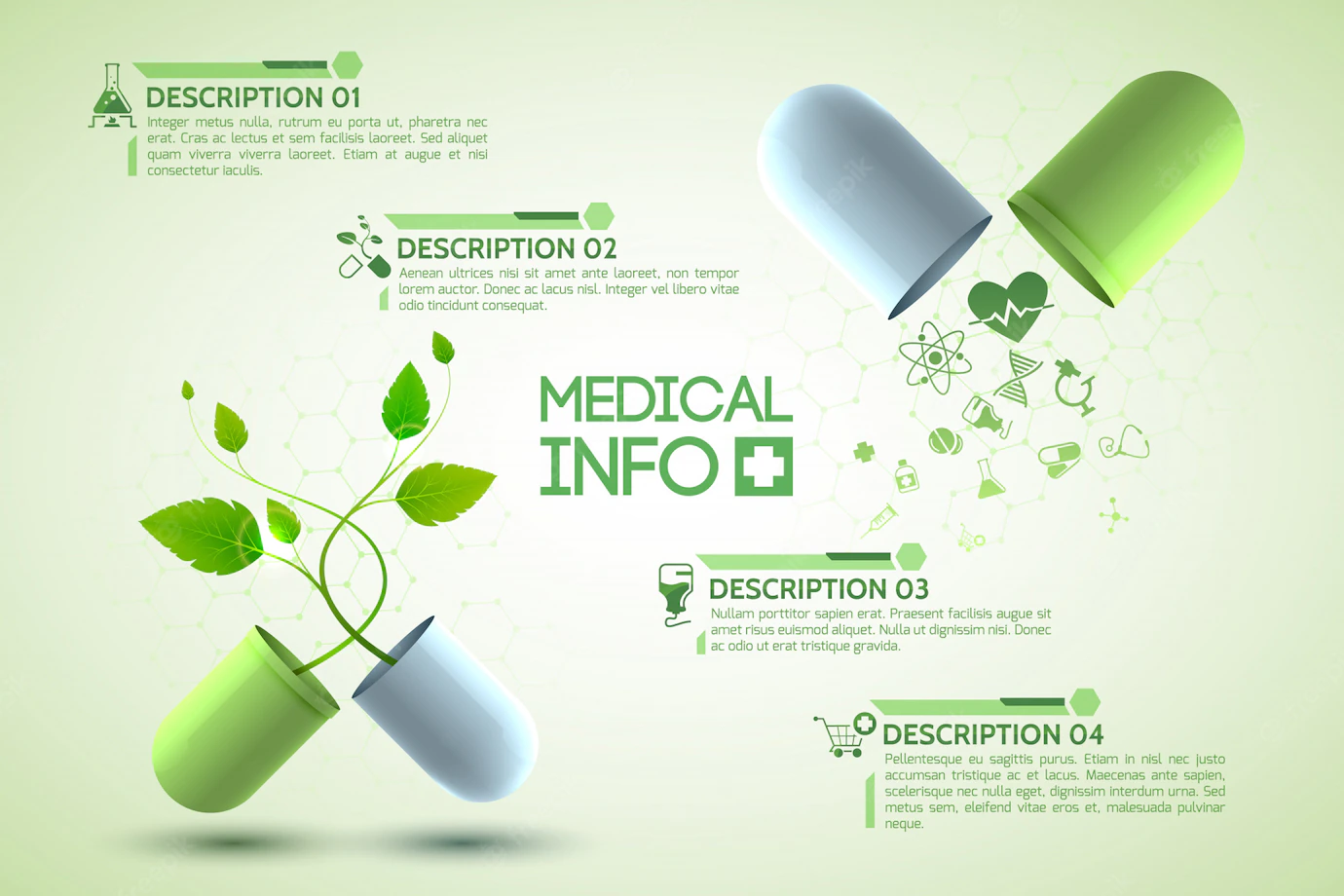 Medicine Information Poster With Medication Pharmacy Symbols Realistic Illustration 1284 36588