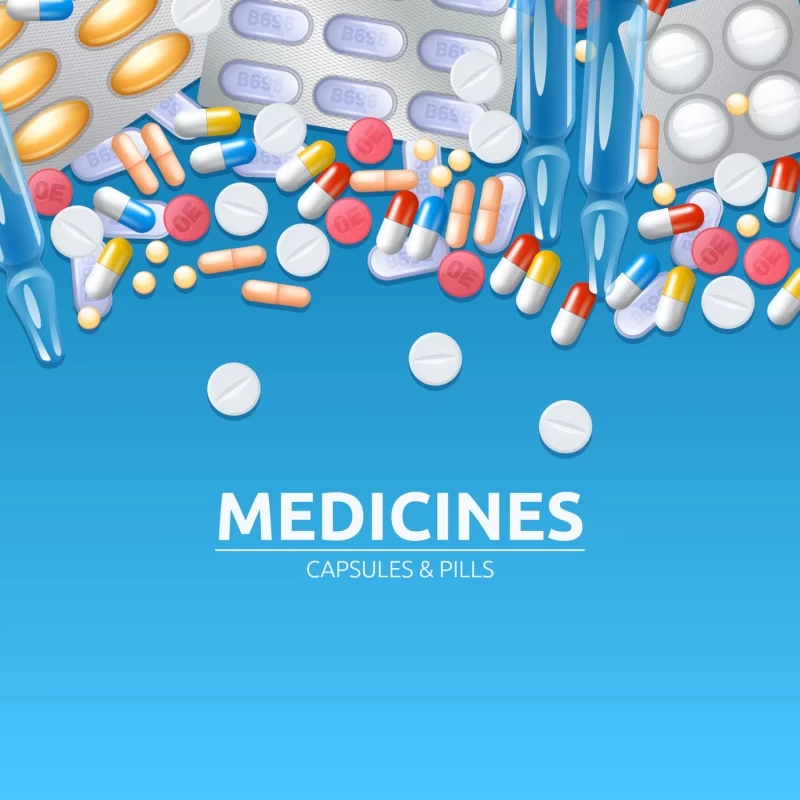 Medicines background with colored pills tablets and capsules Free Vector Medicines background with colored pills tablets and capsules Free Vector