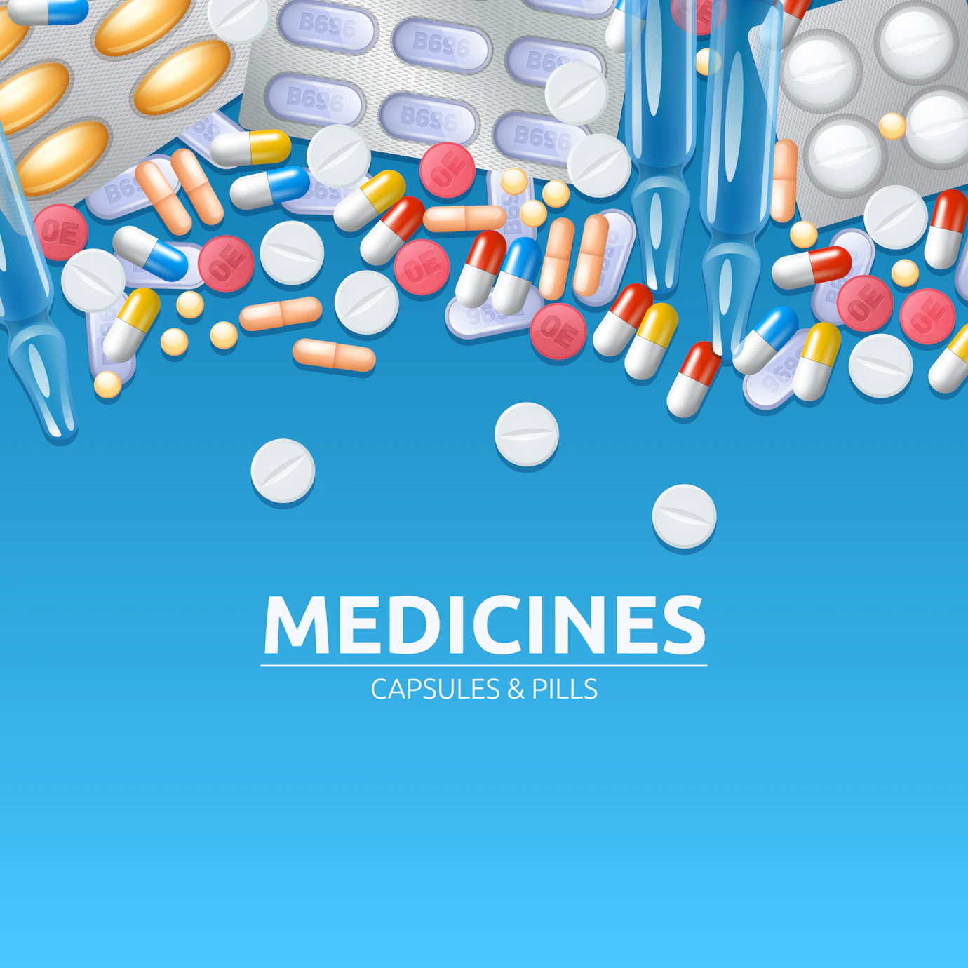 Medicines Background With Colored Pills Tablets Capsules 1284 7142