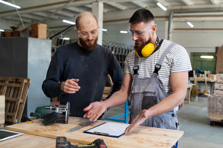 Men Working Cutting Mdf Board 23 2149384821