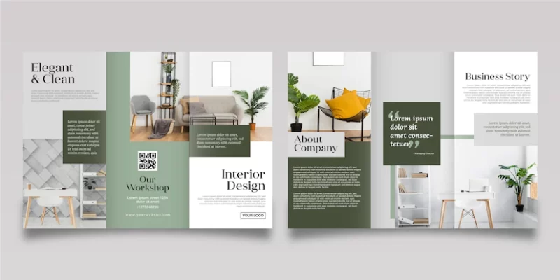 Minimal trifold brochure template Free Vector