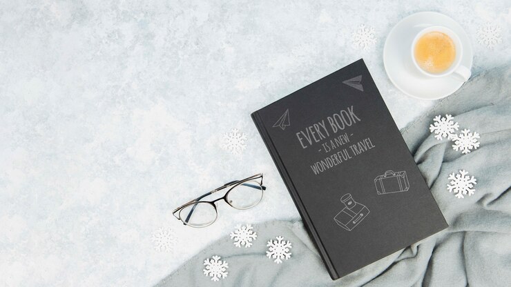 Minimalist Book Concept With Glasses Cup Coffee 23 2148355632